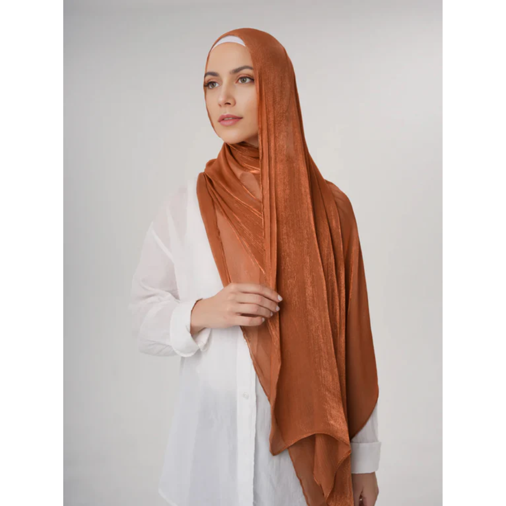 Organza Silk Hijab - Honey