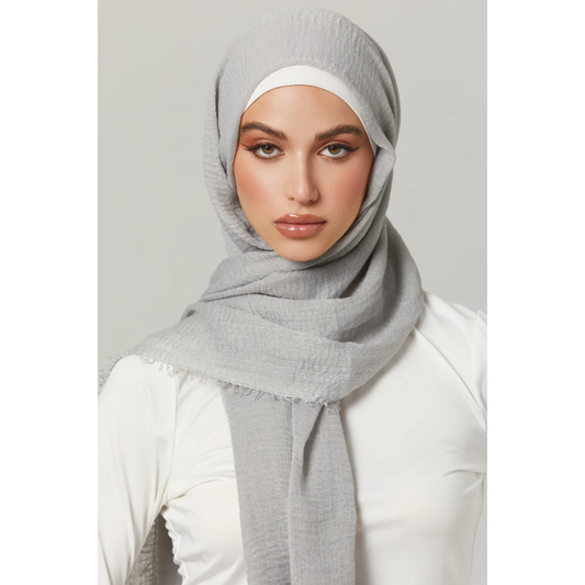 Crimps Hijab -Silver