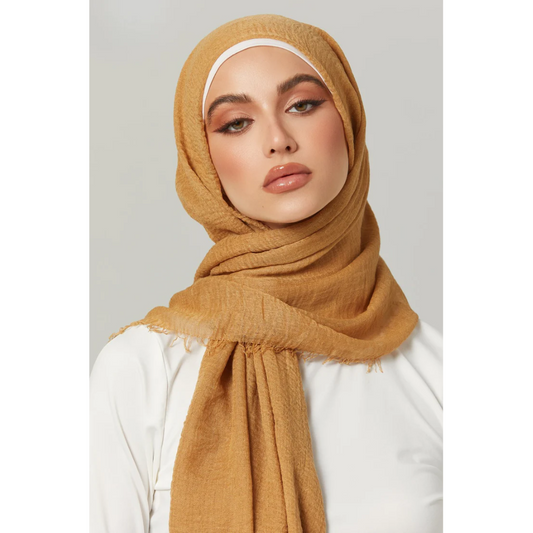 Crimps Hijab -Golden