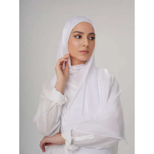Organza Silk Hijab - White
