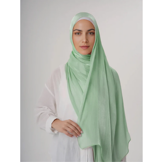 Organza Silk Hijab - Mint