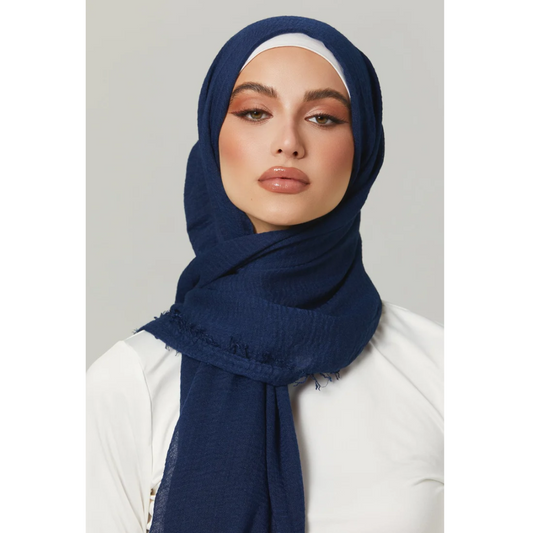 Crimps Hijab - Navy blue