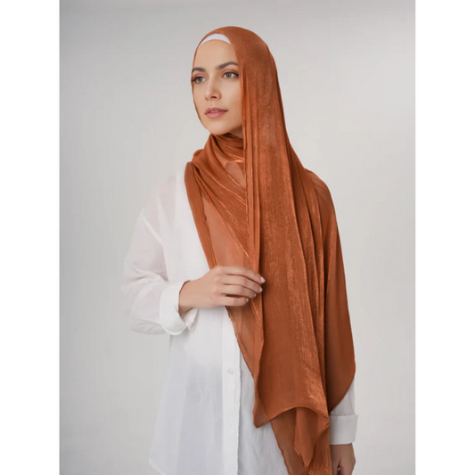 Organza Silk Hijab - Honey
