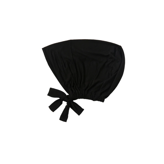 Malaysian Tie-Back Hijab Cap - black