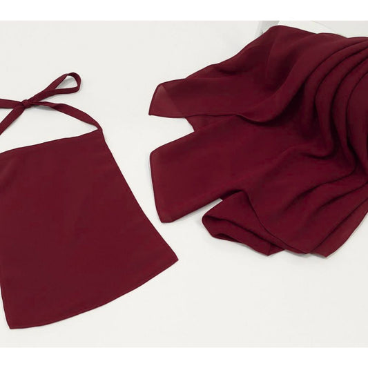 Hijab Niqab Set - Maroon