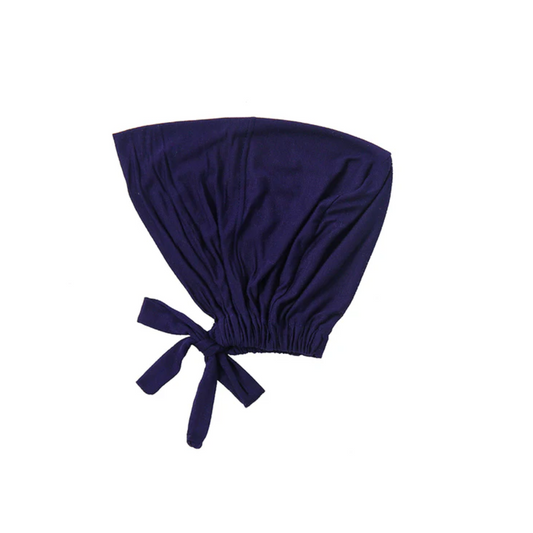 Malaysian Tie-Back Hijab Cap -Navyblue