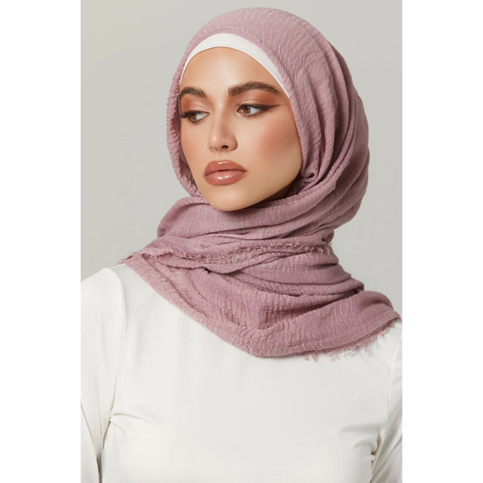 Crimps Hijab -Mauve