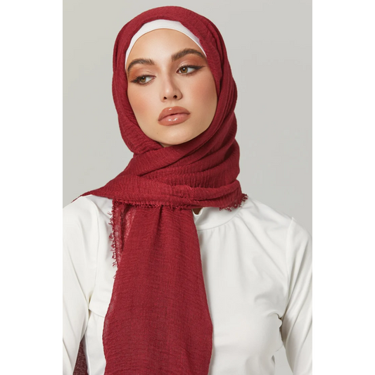 Crimps Hijab -Maroon